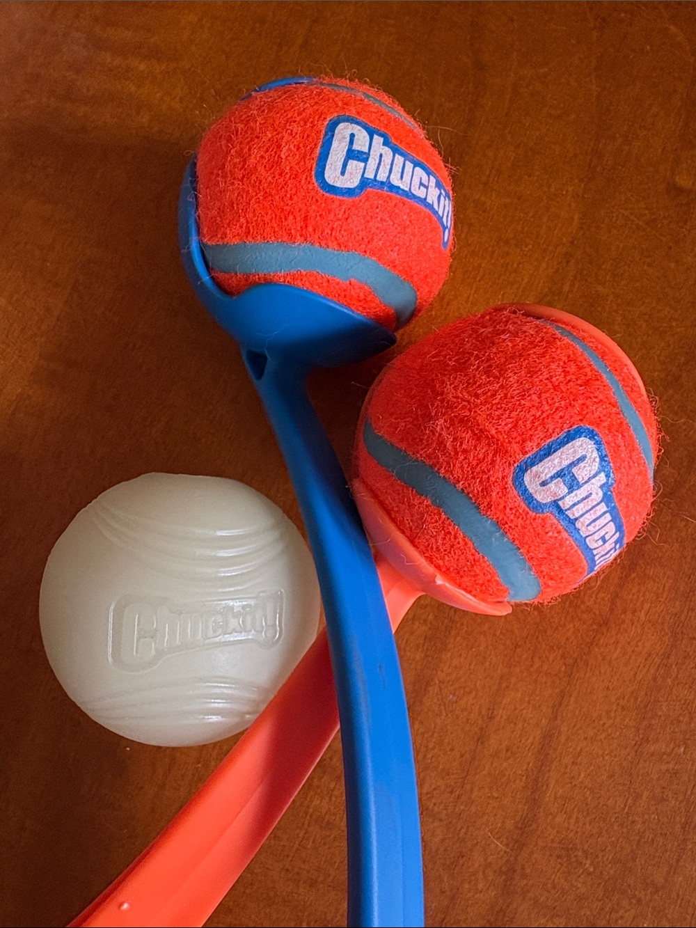 Orange & Blue Ball Launcher Set with 3 Balls (like new)